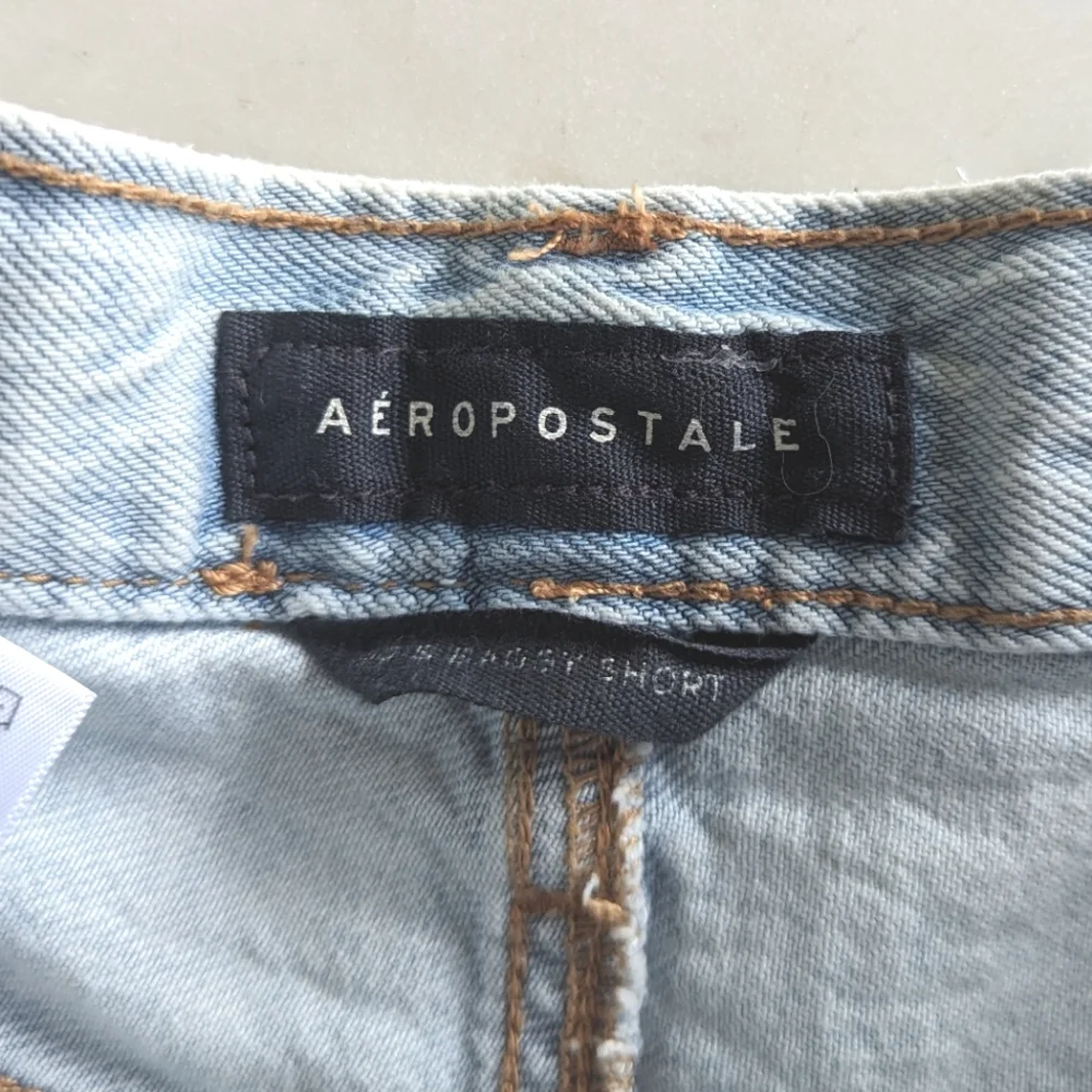 NWT Aeropostale 90's Baggy Hemp Denim Distressed Shorts